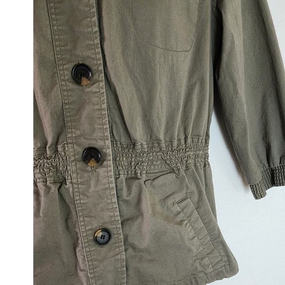 CJ Banks Vtg Long Sleeve Lightweight Khaki Green Jacket adjustable Waist W Med - Picture 3 of 9